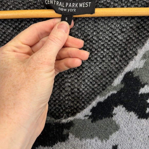 Central Park West Black and Gray V-Neck Sweater - Picture 3 of 4